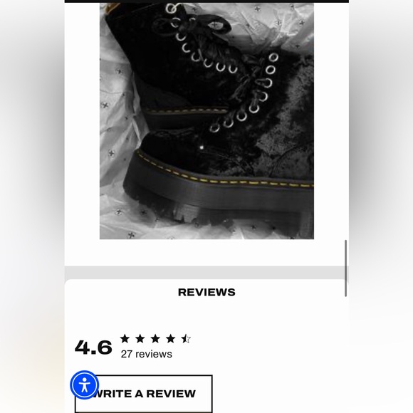 Dr. Martens Vegan Jadon Boot Max Crushed Velvet Platforms, size US 7 - Picture 9 of 11